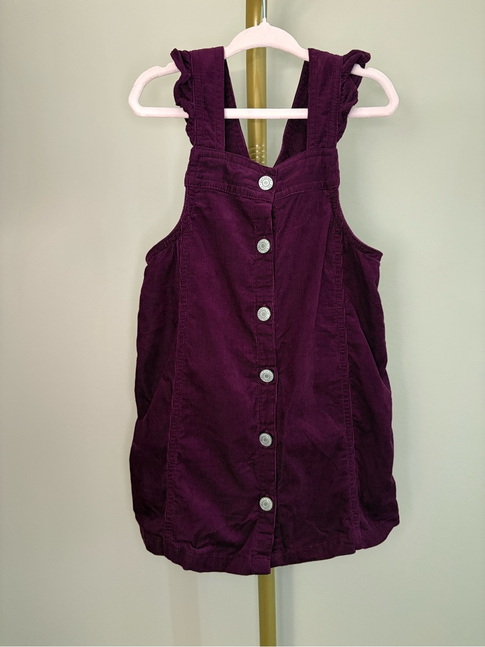 Gap Toddler Girls Purple Corduroy Button-Front Pinafore Dress